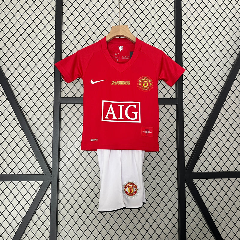 CAMISETA MANCHESTER UNITED I ESPECIAL FINAL CHAMPHIONS LEAGUE 07/08 CONJUNTO INFANTIL (RETRO)