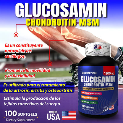 Salud articular + potencia muscular: Glucosamina 🧬 con Creatina + Bonus GRATIS 🎁