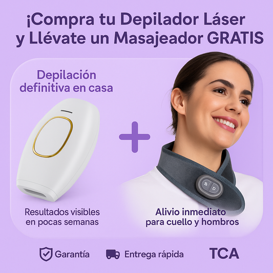 Despídete del vello y disfruta un masaje gratis 💆♀️: Depilador láser + masajeador de regalo 🎉
